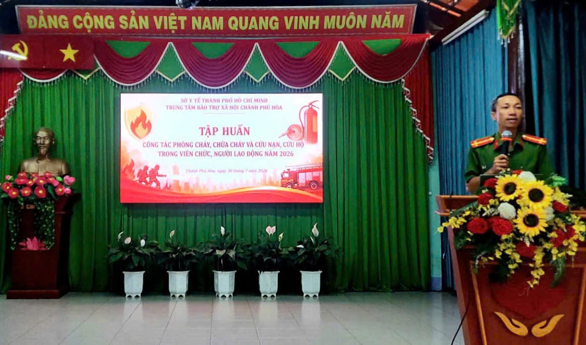 TRUNG TÂM BẢO TRỢ XÃ HỘI CHÁNH PHÚ HÒA TỔ CHỨC TẬP HUẤN, DIỄN TẬP PHÒNG CHÁY, CHỮA CHÁY VÀ CỨU NẠN, CỨU H